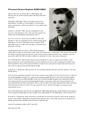 A preview of a PDF biography for Shepherd, Leonard Clarence